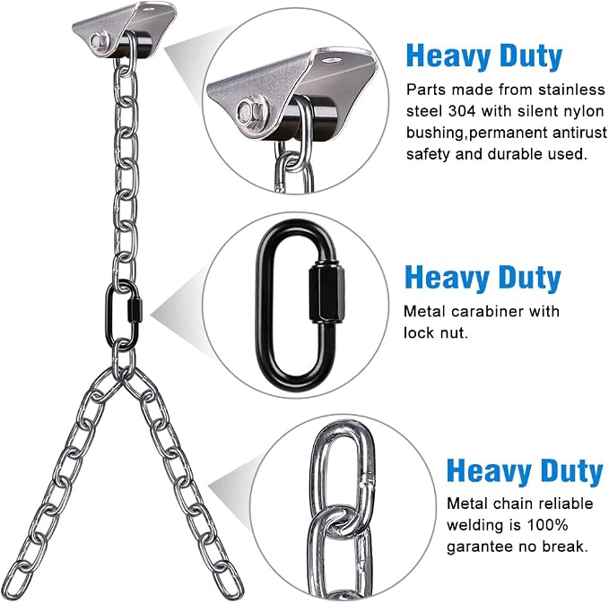 BeneLabel Set of 2 Heavy Duty Porch Swing Hanging Chain Kit, Hammock Chair - Image 6