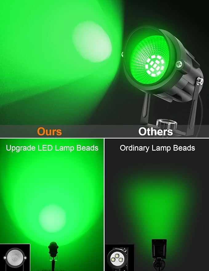 Green LED Spot Lights Outdoor, 14 LED Landscape Lighting - Image 4