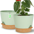 Self Watering Green Plastic Plant Pot Flower Planters by SESUN-E