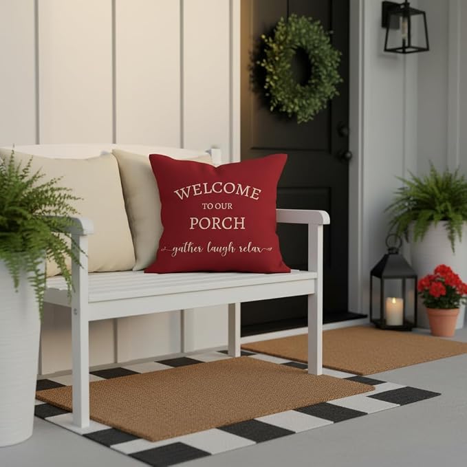 PANDICORN Welcome to Our Porch Stay Awhile Outdoor Decorative Throw Pillow - Image 6