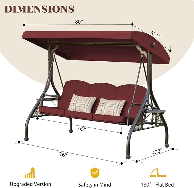 3-in-1 Convertible Outdoor Swing - Image 7