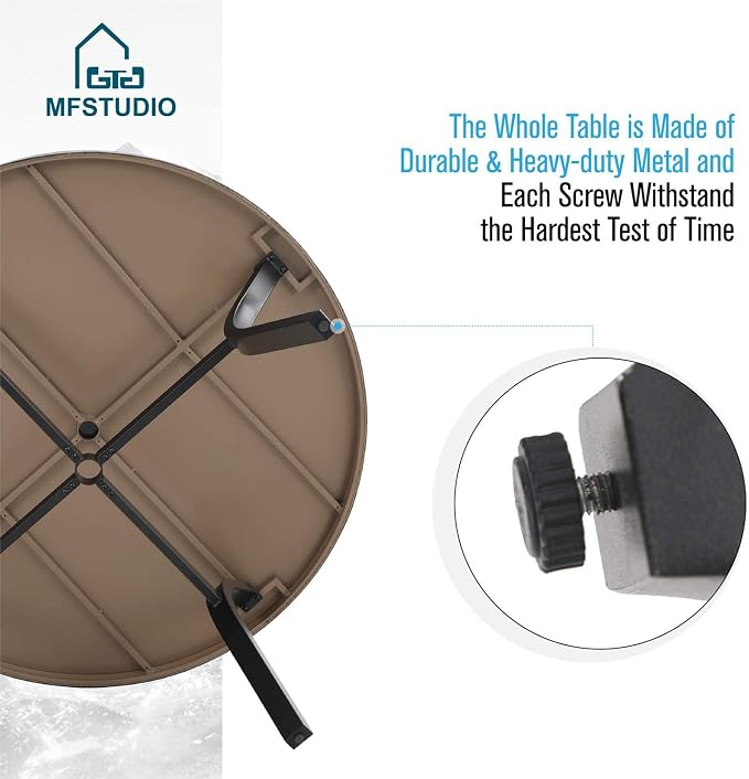 MFSTUDIO 44" Outdoor Round Dining Table - Image 5