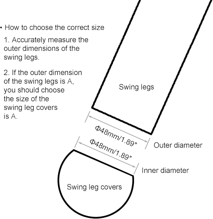 1.89"/48mm Porch Swing Replacement Feet - Image 3