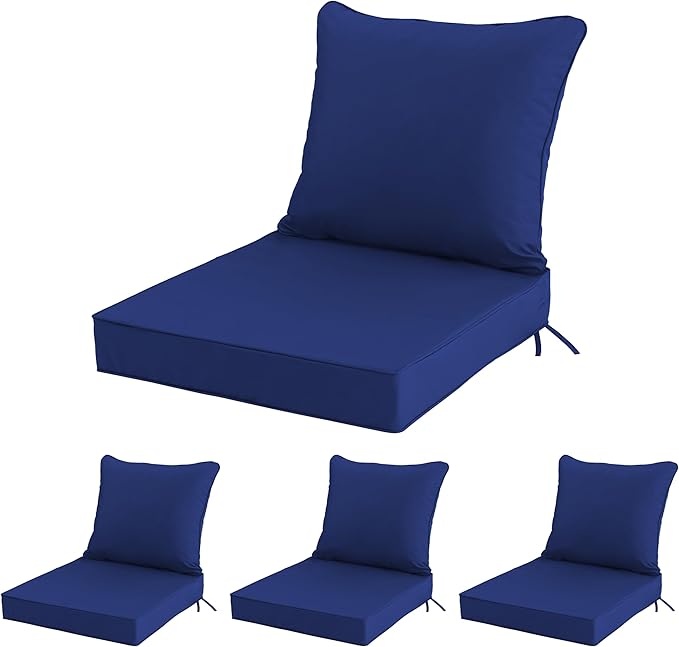 24x24 Inch Outdoor Chair Cushions Set of 4, Patio Furniture Cushions by Unknown