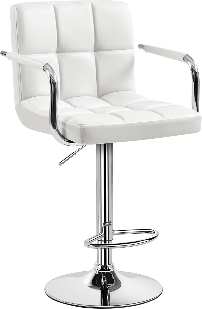 Yaheetech Bar Stools, PU Leather Adjustable Swivel Barstools, Hydraulic Kitchen by Yaheetech