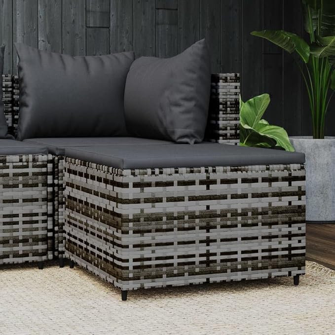 vidaXL Patio Footrests with Cushions 2 pcs - Image 2