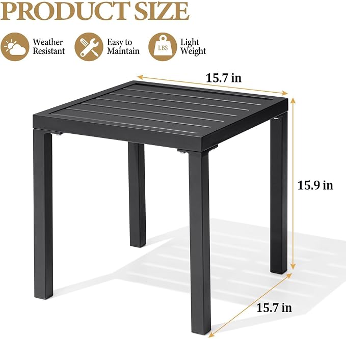 Crestlive Products Outdoor Side Table Set of 2 - Image 3
