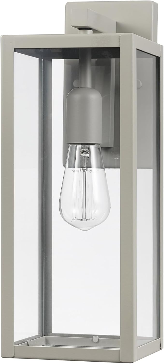 GLOBE Electric 44838 Bowery 1-Light Outdoor Indoor Wall Sconce, Matte Gray by GlobeElectric