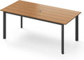 67" Rectangle HDPS Patio Dining Table, Aluminum Outdoor Patio Dining Table by Oasbira