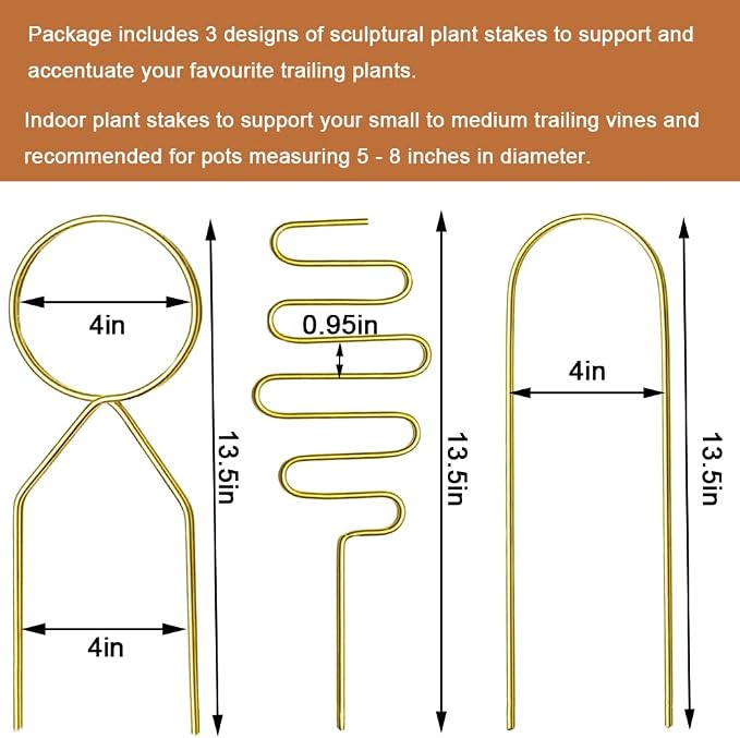 Small Metal Trellis for Potted Plants, Plant Support Stake Mini House Plant - Image 2