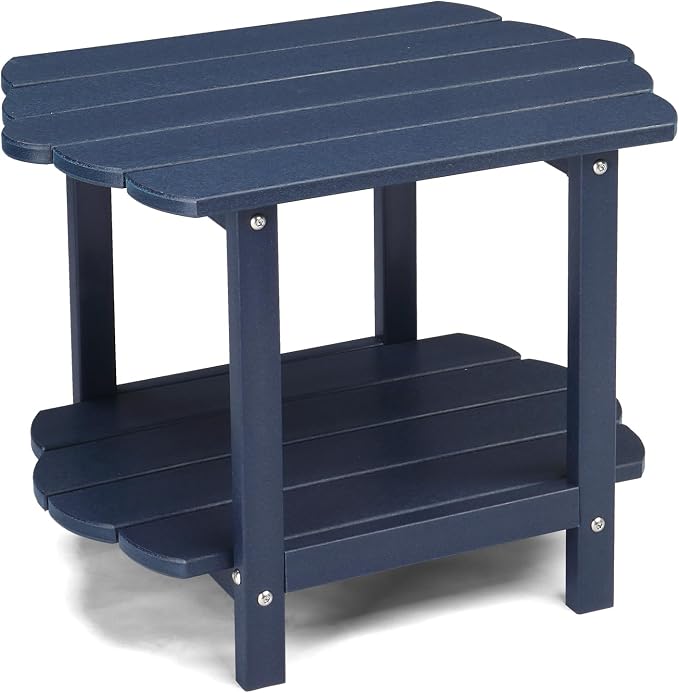Outvita Adirondack Side Table, 24 Inch Square Outdoor End Table, HDPE Weather by Outvita
