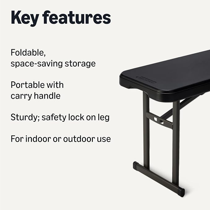 Amazon Basics 6ft Folding Bench - Image 3