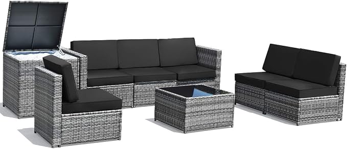 Tangkula 8 Pieces Wicker Patio Furniture Set - Image 9