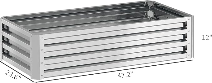 Outsunny Galvanized Raised Garden Bed, - Image 7