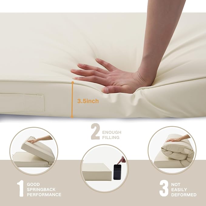 Outdoor Bench Cushion 4 inches Memory Foam Waterproof Patio Furniture Bench - Image 4