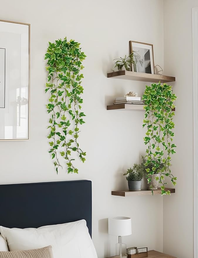 Hollyone 2pcs Artificial Hanging Plants 31" Fake Ivy Vine Faux Ivy Leaves - Image 4