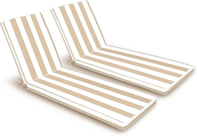 Only choice 2 Pcs Set Outdoor Lounge Chair Cushions Patio Chaise Lounge by ONLYCHOICE