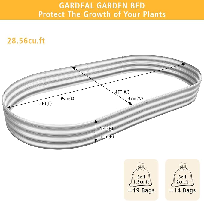 Garden 8x4x1ft Galvanized Raised Garden Bed Kit - Image 2