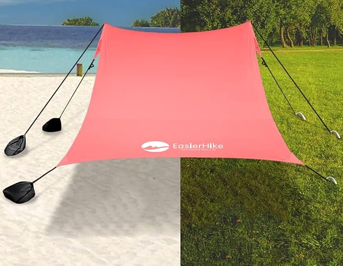 Beach Canopy Windproof Design, Sun Shelter UPF50+ Portable Family Tent by easierhike