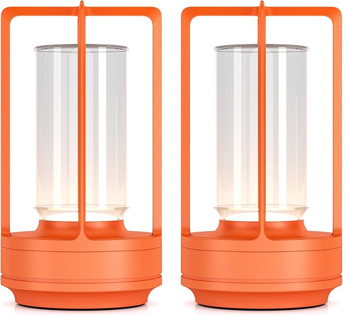 Portable Metal Table Lamp for Indoor/Outdoor, Rechargeable Cordless LED Lamp by HAPYGILightings