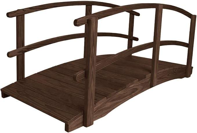 8 FT Walnut Amish Made Garden Bridge - Image 5
