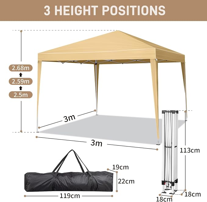 Outvita 10x10ft Ez Pop Up Canopy, Portable Instant Canopy Tent - Image 2
