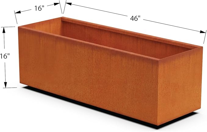 Plantercraft Corten Steel Planters | 46 Inch Large Rectangular Planters - Image 5