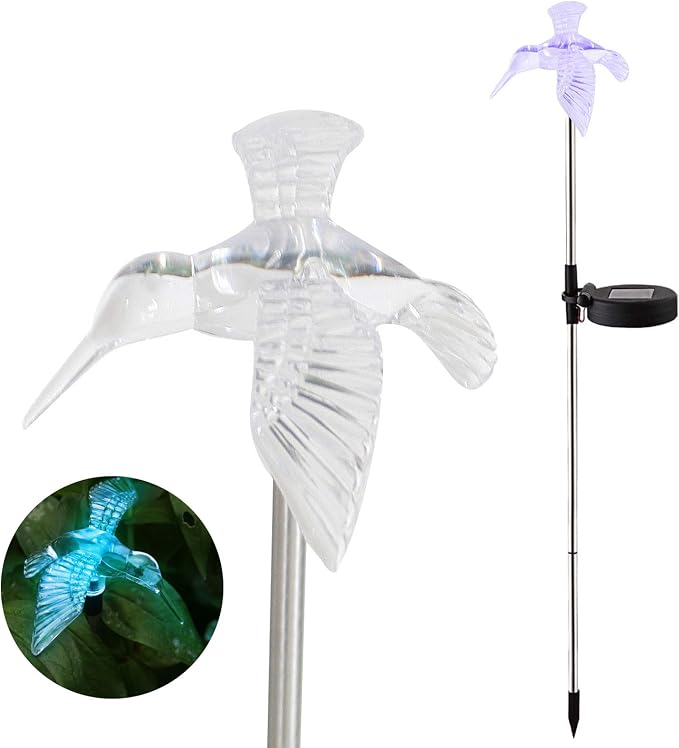 Solar Powered Outdoor Garden LED Light Color Charging Figurine Stake Landscape by EZiGarden