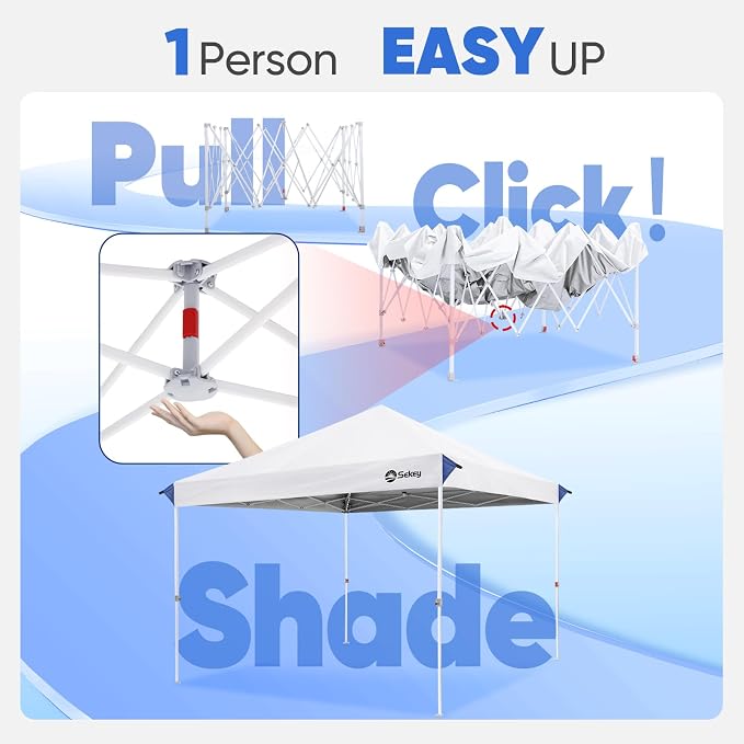 Sekey 10x10 Pop Up Canopy with One Push Setup-Easy Up Canopy with 99% UV - Image 2