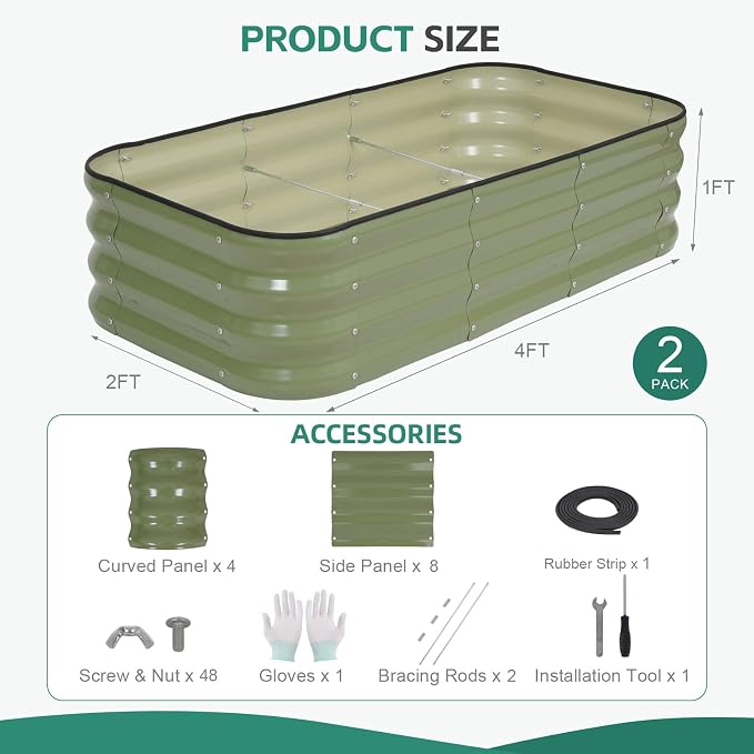 3 in 1 Galvanized Raised Garden Bed - Image 7