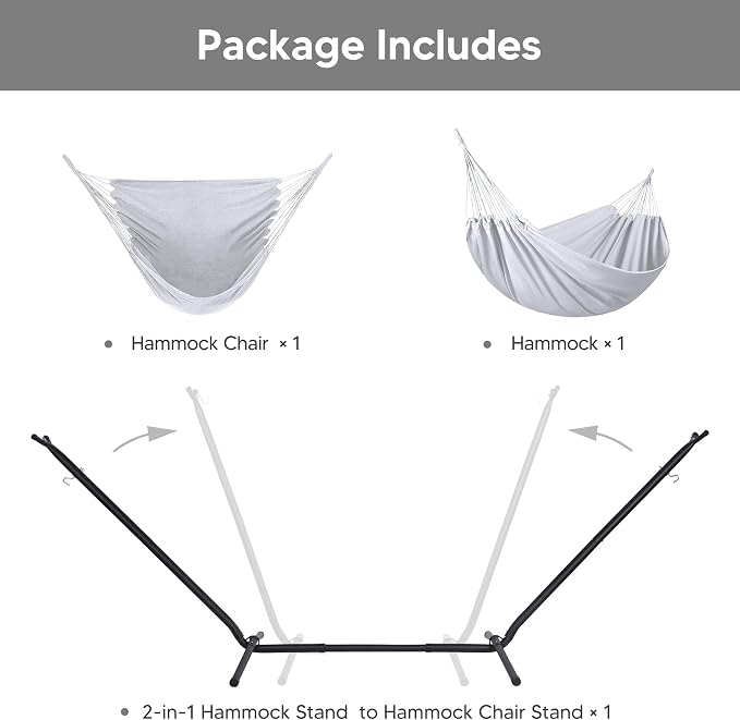 SUNCREAT 2-in-1 Convertible Extra Large Hammocks - Image 3