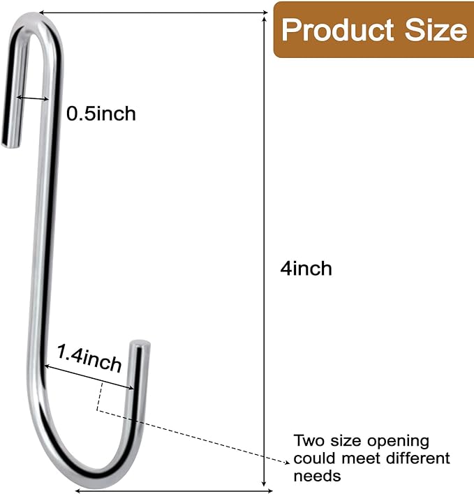 30 Pack Heavy Duty S Hooks Pan Pot Holder Rack Hooks Hanging Hangers S Shaped - Image 2
