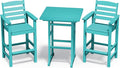 SERWALL Balcony Adirondack Chairs and Table 3 Pieces Set, Adirondack Bar Height by SERWALL