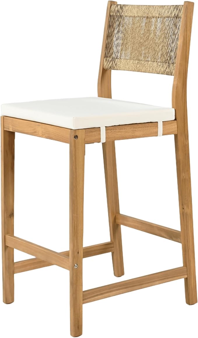 Merax 5 Pieces Acacia Wood Outdoor Patio Bar Set - Image 7