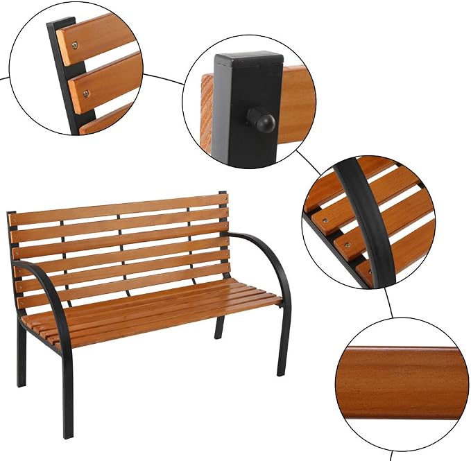 Patio Bench, Outdoor Garden Bench Park Bench, Patio Bench Chair - Image 6