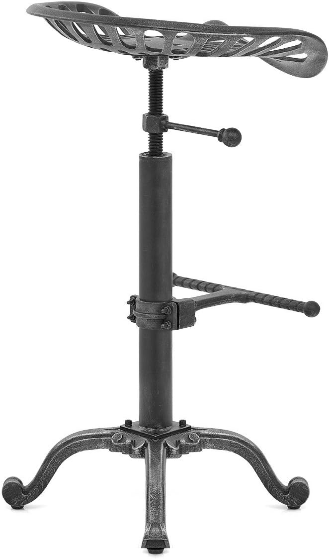 Diwhy Rustic Industrial Farmhouse Tractor Seat Adjustable Bar Stool Industrial - Image 6