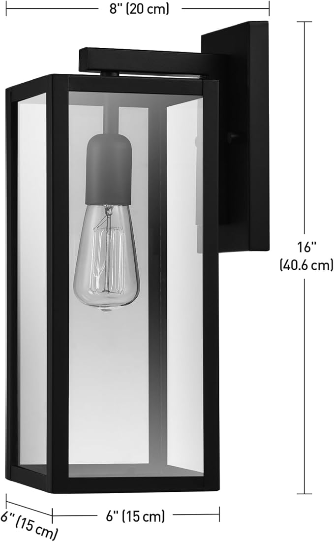 Globe Electric 44176 1-Light Outdoor/Indoor Wall Sconce, Matte Black Finish - Image 8