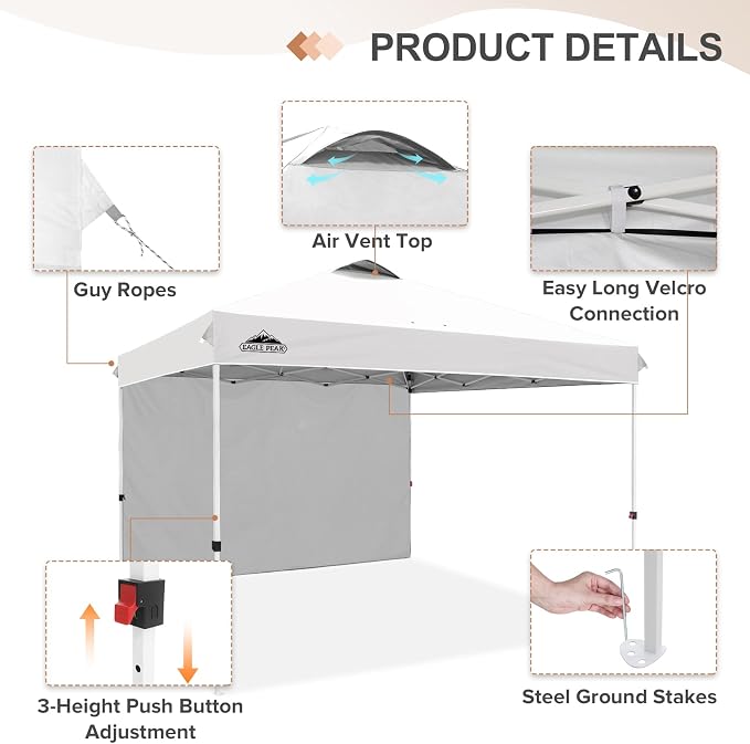 EAGLE PEAK Commercial Canopy 12x12 Pop Up Canopy Tent - Image 2