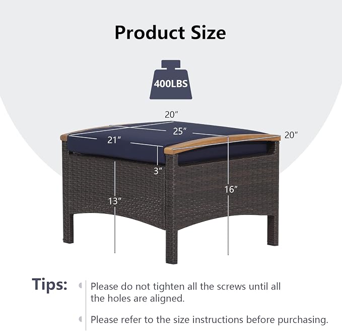 RELAX4LIFE Outdoor Wicker Ottomans - Image 7