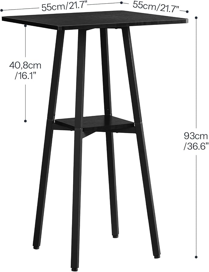 HOOBRO Bar Table, 2-Tier High Top Pub Table, Counter Height Table - Image 3