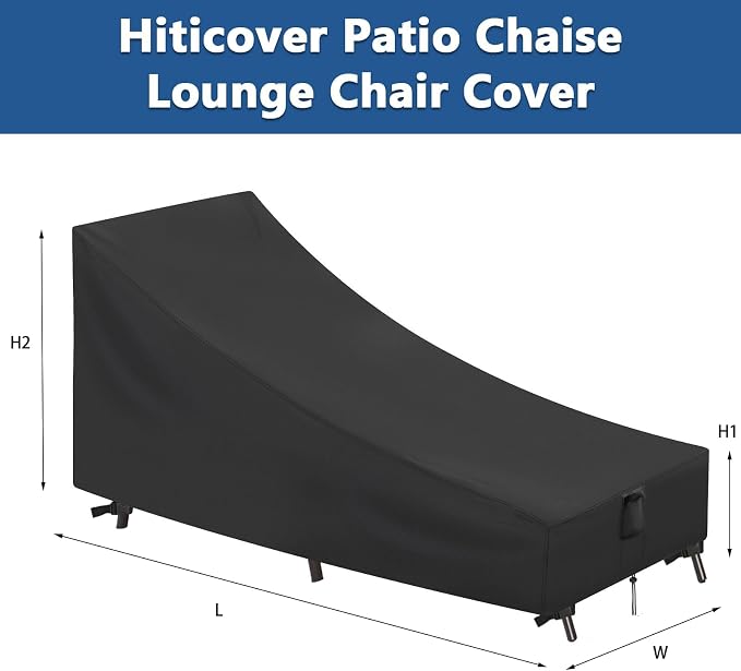 Outdoor Patio Chaise Lounge Cover, Waterproof Lounge Chair Cover - Image 2