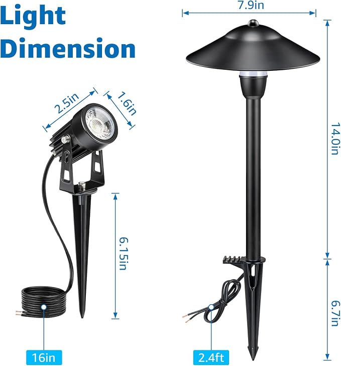 SUNVIE All-in-One LED Low Voltage Landscape Lighting Kit 6 Pathway Lights 2 - Image 8