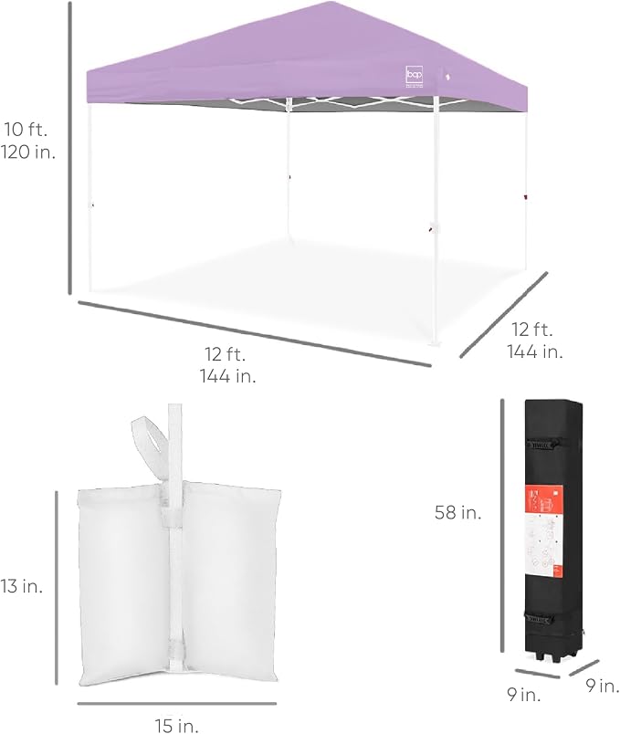 Best Choice Products 12x12ft Pop Up Canopy Tent, Outdoor Shade, 1 Person 1 - Image 8