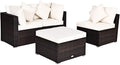 Tangkula 4 PCS Patio Rattan Sofa Set, Outdoor Wicker Sectional Furniture Set by TANGKULA