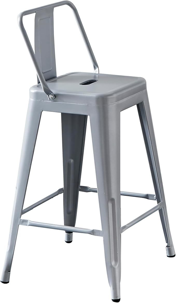 AC Pacific 24” Metal Barstool Set of 2 – Country Rustic Style - Image 3