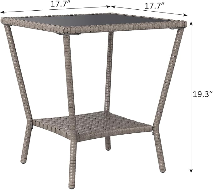 Kinfant Rattan Patio Side Table - Image 3