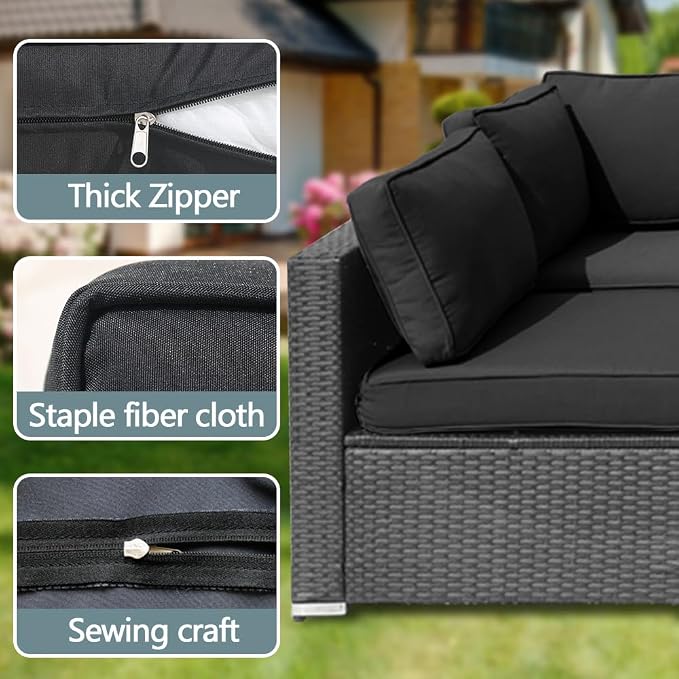 Covers for 14Pcs Outdoor Cushion 25.6x25.6x3.9inch Replacement Washable - Image 3