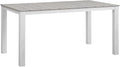 Modway Maine Aluminum Outdoor Patio 63" Dining Table in White Light Gray by Modway