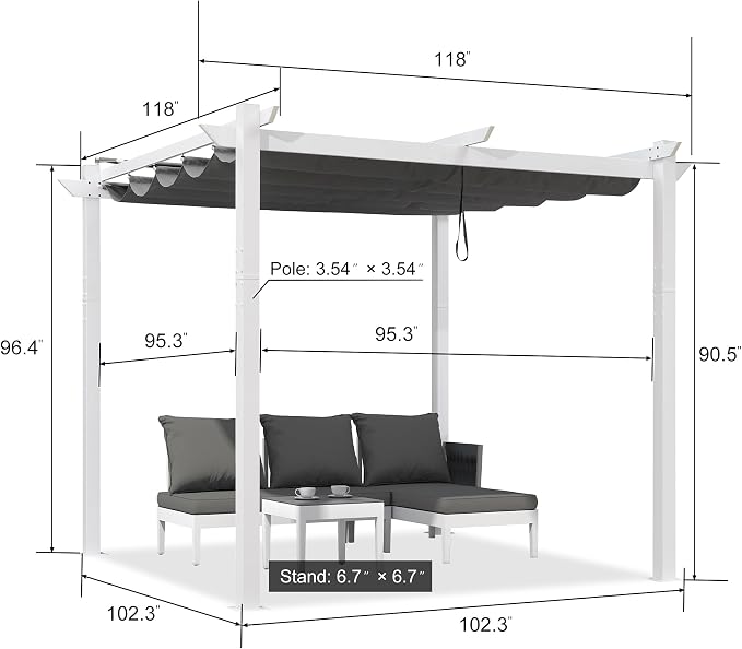 PURPLE LEAF Outdoor Retractable Pergola - Image 2