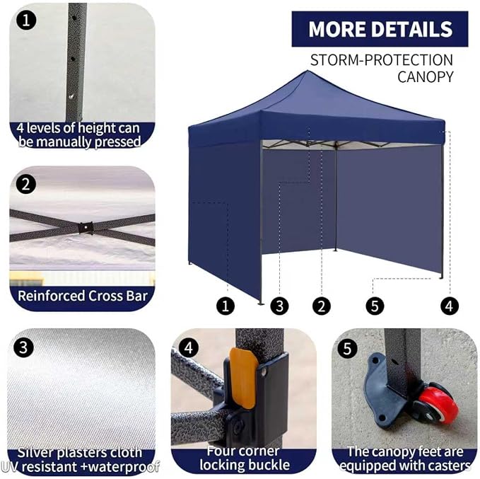 10x10 Pop up Canopy Tent with Sidewalls, Heavy Duty Waterproof Sun Shade Canopy - Image 3